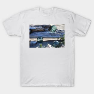 Japanese Glass Fishing Floats and Driftwood T-Shirt